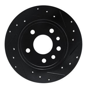 Cadillac CATERA Brake Rotor (1) - Rear Right - R1 Concepts - Drilled & Slotted - Black - `97-`01